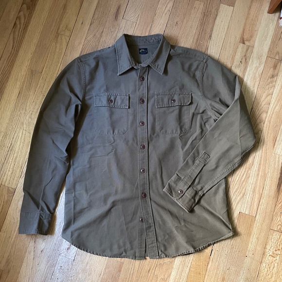 LL Bean Signature Men’s L Tall “1933” Olive Work Shirt - Picture 2 of 6